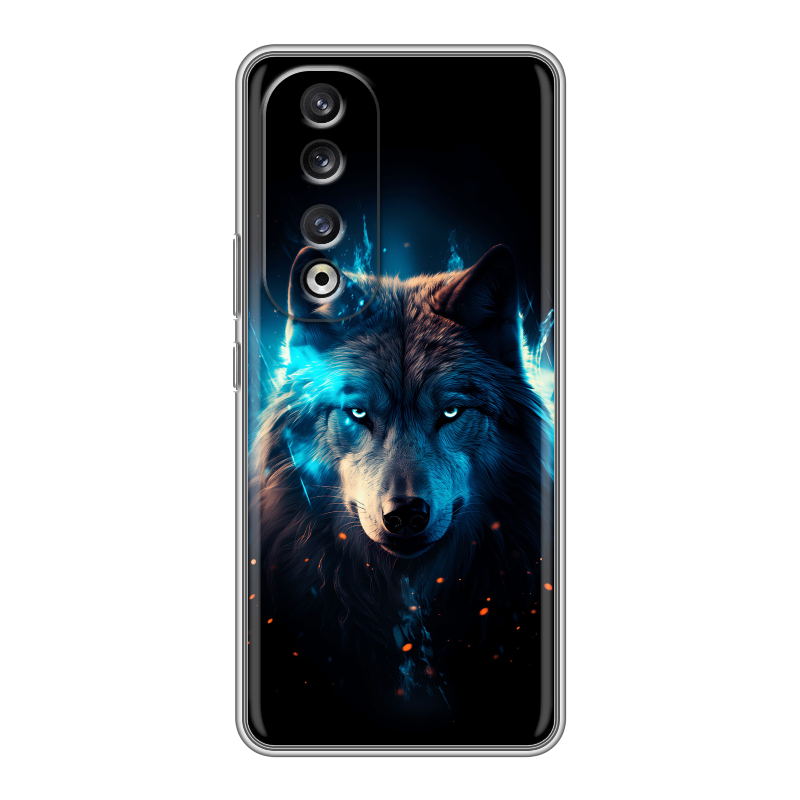 Силиконовый чехол на Huawei Honor 90 Pro с принтом Волк ночной Силиконовый чехол на Huawei Honor 90 Pro с принтом Волк ночной