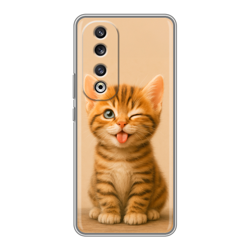 Силиконовый чехол на Huawei Honor 90 Pro с принтом котенок Силиконовый чехол на Huawei Honor 90 Pro с принтом котенок