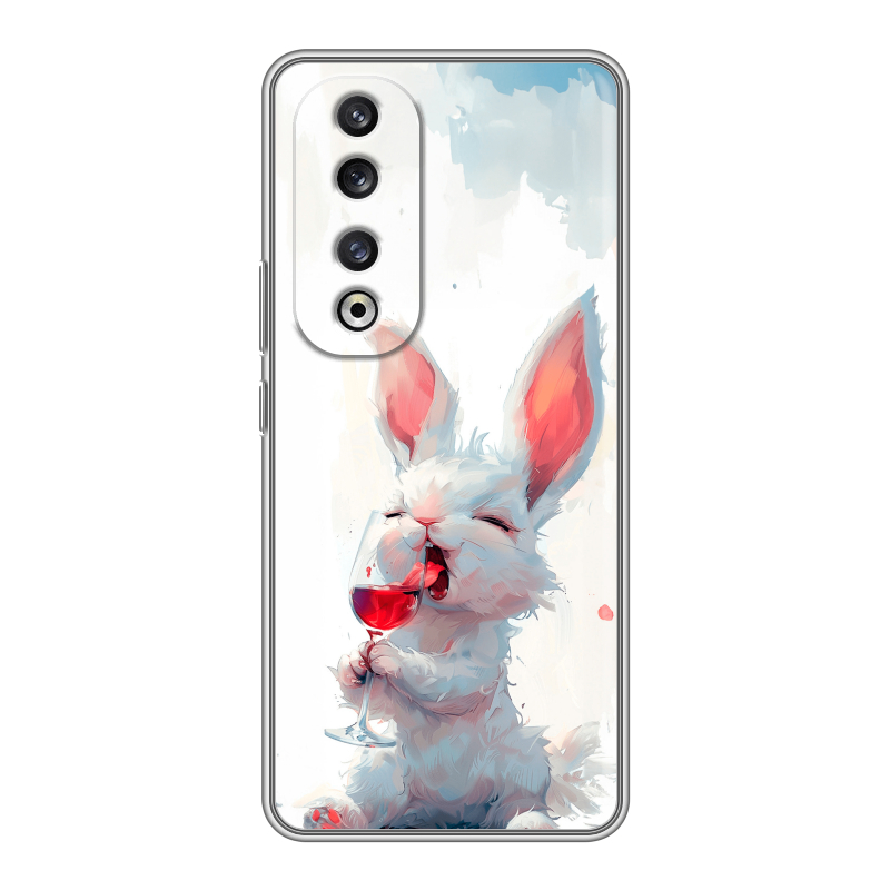 Силиконовый чехол на Huawei Honor 90 Pro с принтом кролик зайчик Силиконовый чехол на Huawei Honor 90 Pro с принтом кролик зайчик
