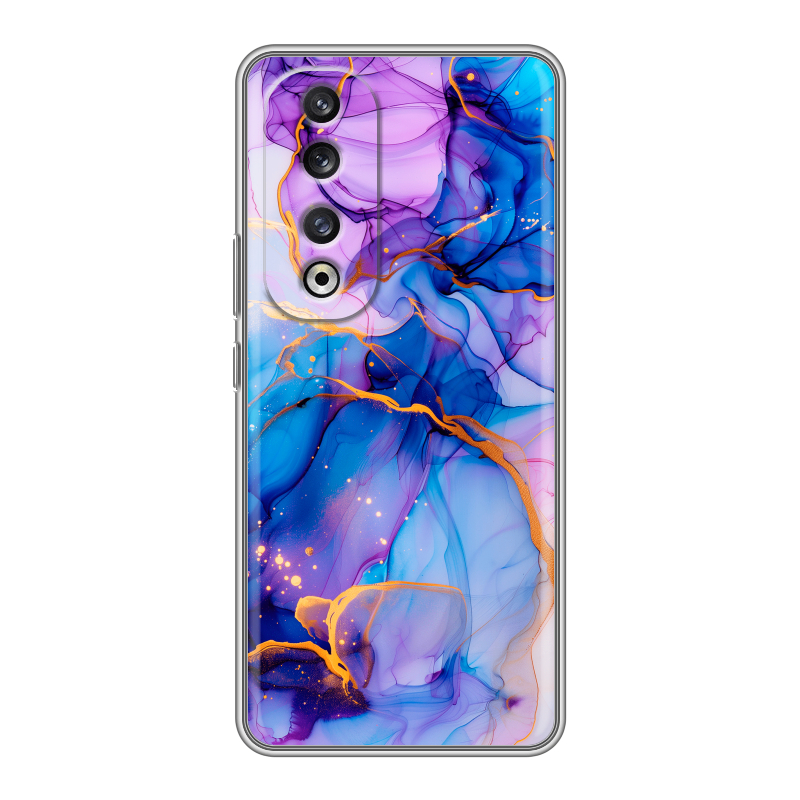 Силиконовый чехол на Huawei Honor 90 Pro с принтом синий мрамор Силиконовый чехол на Huawei Honor 90 Pro с принтом синий мрамор