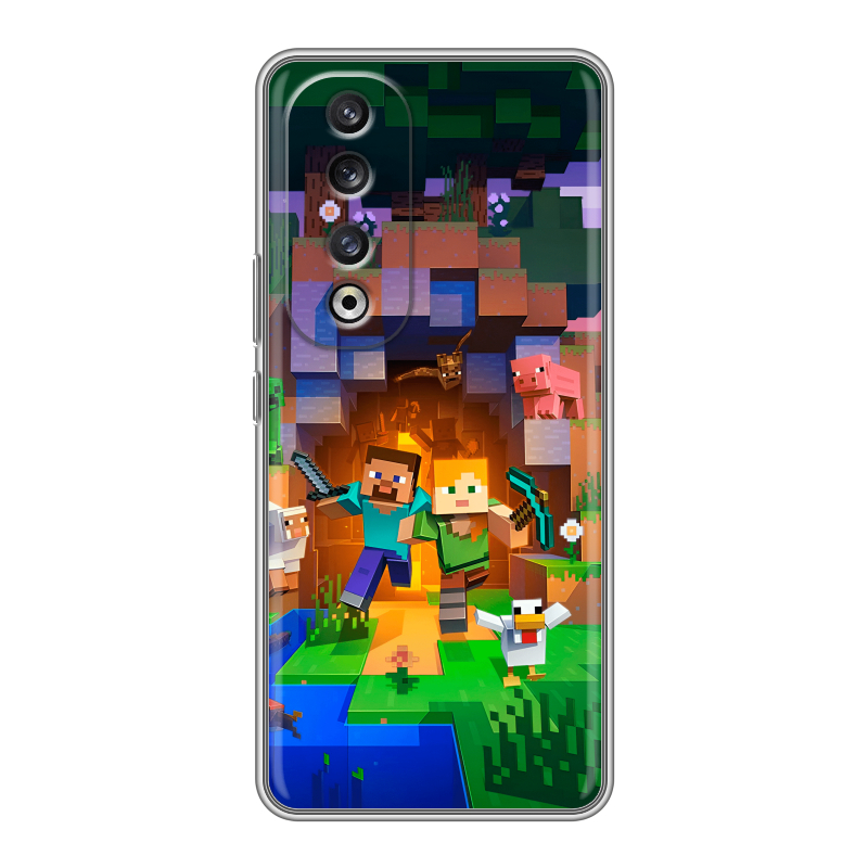 Силиконовый чехол на Huawei Honor 90 Pro с принтом Майнкрафт Minecraft Силиконовый чехол на Huawei Honor 90 Pro с принтом Майнкрафт Minecraft