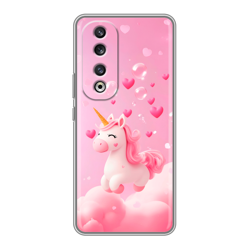 Силиконовый чехол на Huawei Honor 90 Pro с принтом Единорог Силиконовый чехол на Huawei Honor 90 Pro с принтом Единорог