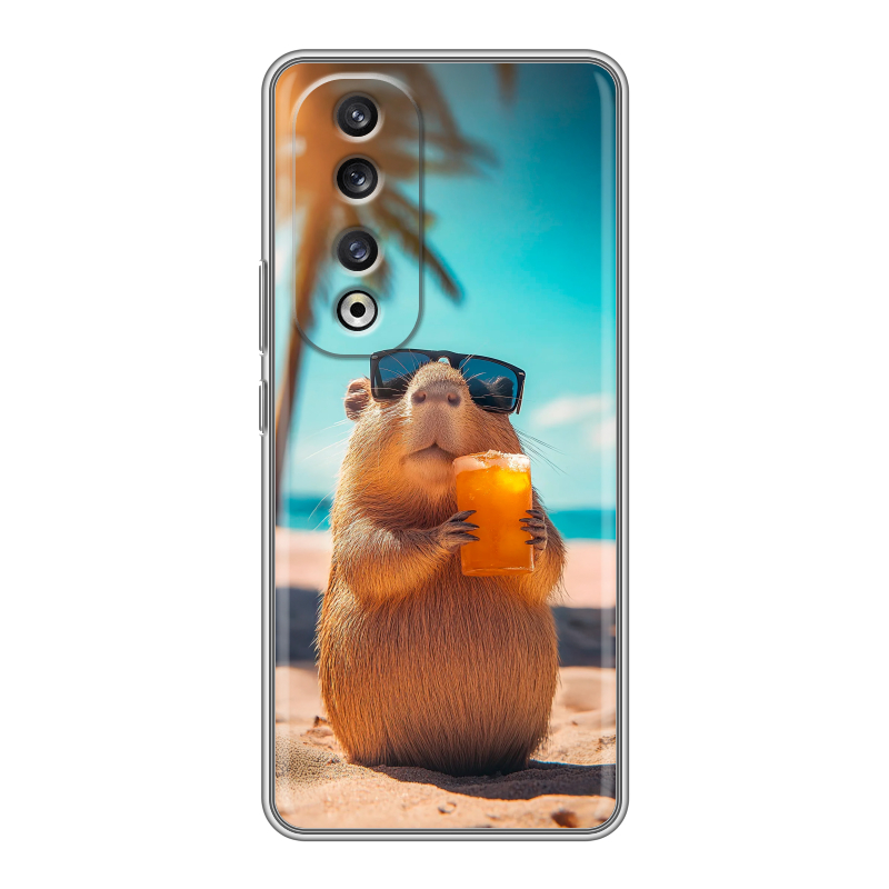 Силиконовый чехол на Huawei Honor 90 Pro с принтом Капибара Силиконовый чехол на Huawei Honor 90 Pro с принтом Капибара