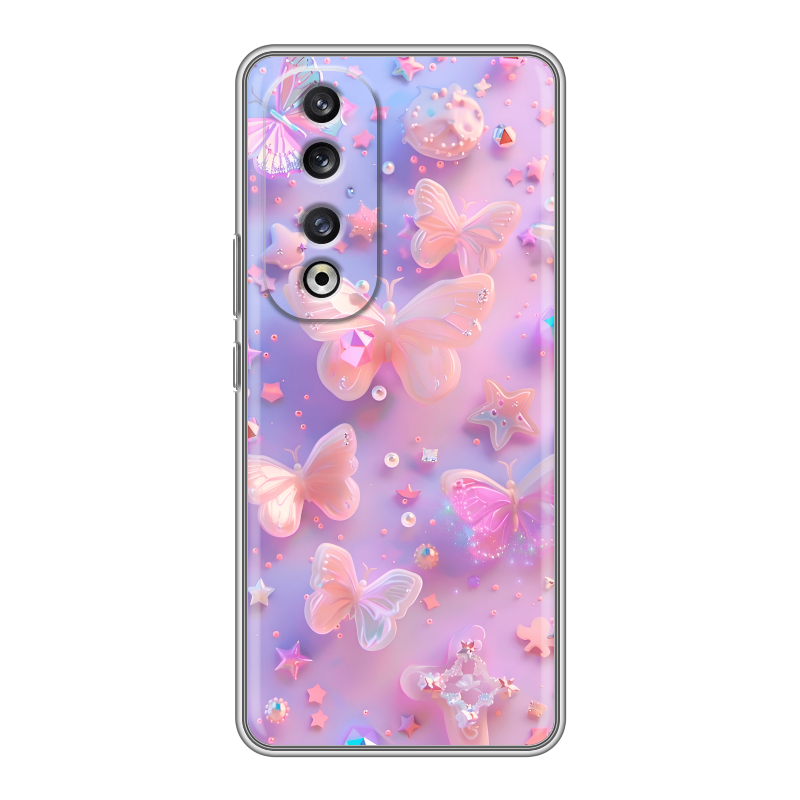 Силиконовый чехол на Huawei Honor 90 Pro с принтом Бабочки Силиконовый чехол на Huawei Honor 90 Pro с принтом Бабочки