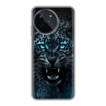 Силиконовый чехол на Realme 11 с принтом Темный леопард Силиконовый чехол на Realme 11 с принтом Темный леопард