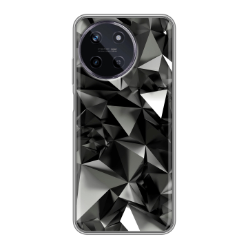 Силиконовый чехол на Realme 11 с принтом Черные кристаллы Силиконовый чехол на Realme 11 с принтом Черные кристаллы