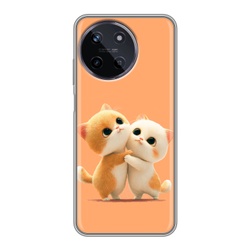 Силиконовый чехол на Realme 11 с принтом Милые котики Силиконовый чехол на Realme 11 с принтом Милые котики