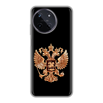 Силиконовый чехол на Realme 11 с принтом Герб России золотой Силиконовый чехол на Realme 11 с принтом Герб России золотой
