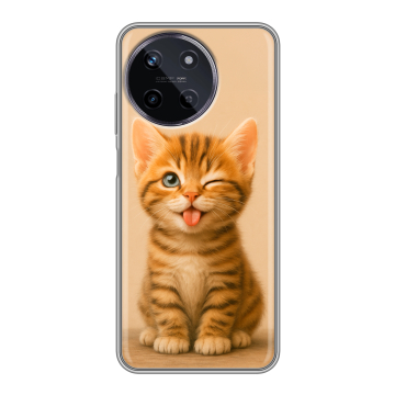 Силиконовый чехол на Realme 11 с принтом котенок
