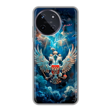Силиконовый чехол на Realme 11 с принтом Герб флаг России