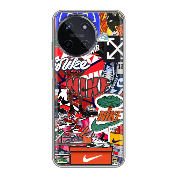 Силиконовый чехол на Realme 11 с принтом Найк Nike яркий