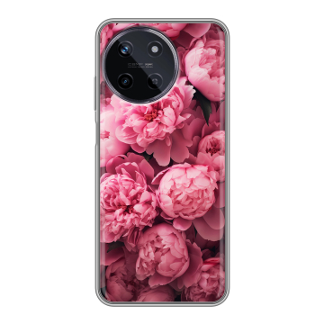 Силиконовый чехол на Realme 11 с принтом цветы пионы