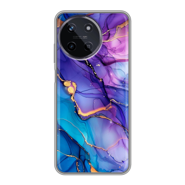 Силиконовый чехол на Realme 11 с принтом синий мрамор