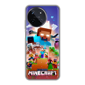 Силиконовый чехол на Realme 11 с принтом Майнкрафт Minecraft Силиконовый чехол на Realme 11 с принтом Майнкрафт Minecraft