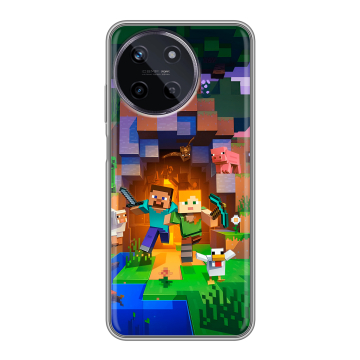 Силиконовый чехол на Realme 11 с принтом Майнкрафт Minecraft Силиконовый чехол на Realme 11 с принтом Майнкрафт Minecraft