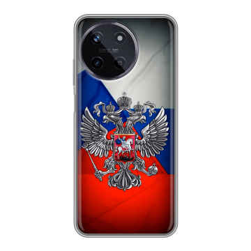 Силиконовый чехол на Realme 11 с принтом Флаг России