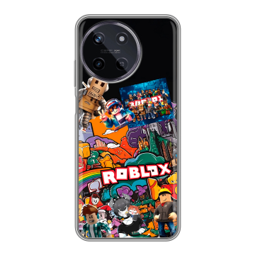 Силиконовый чехол на Realme 11 с принтом Roblox Роблокс