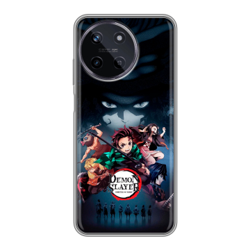 Силиконовый чехол на Realme 11 с принтом Demon Slayer Клинок рассекающий демонов