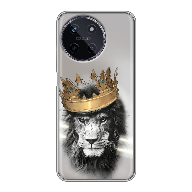 Силиконовый чехол на Realme 11 с принтом Лев с короной Силиконовый чехол на Realme 11 с принтом Лев с короной