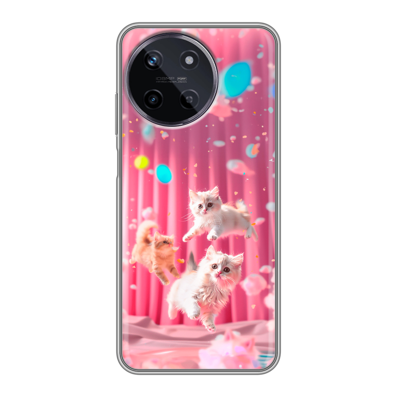 Силиконовый чехол на Realme 11 с принтом милые котики Силиконовый чехол на Realme 11 с принтом милые котики