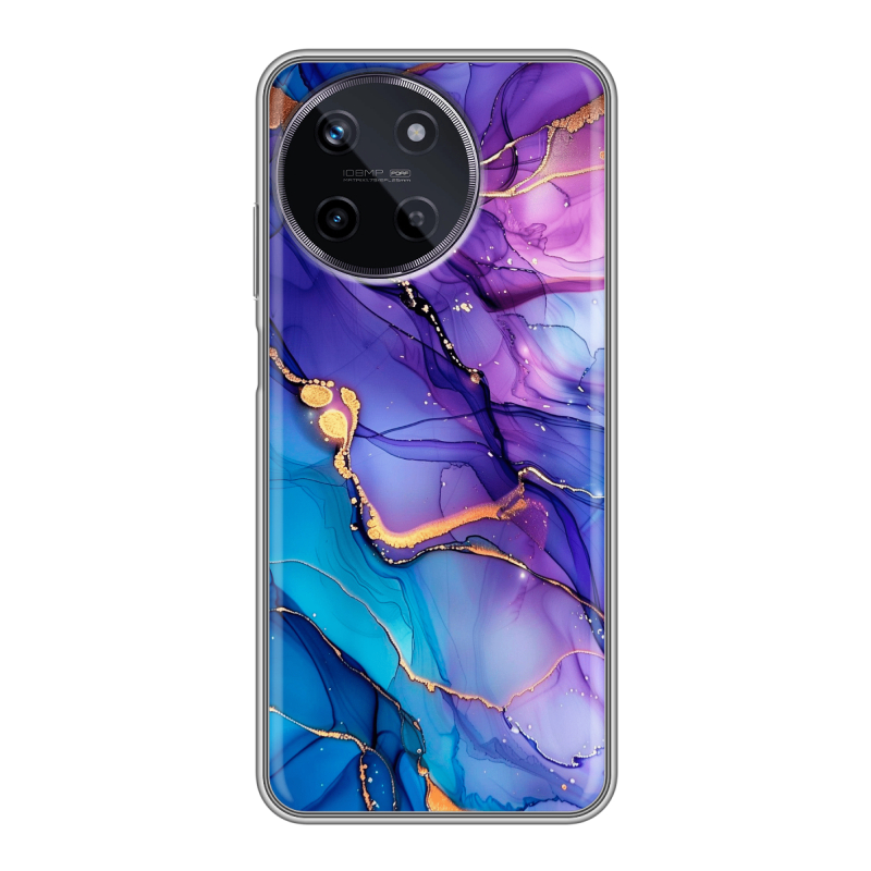 Силиконовый чехол на Realme 11 с принтом синий мрамор Силиконовый чехол на Realme 11 с принтом синий мрамор