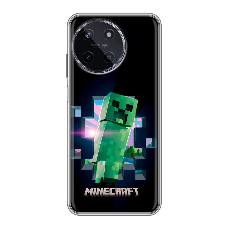 Силиконовый чехол на Realme 11 с принтом Майнкрафт Minecraft Силиконовый чехол на Realme 11 с принтом Майнкрафт Minecraft