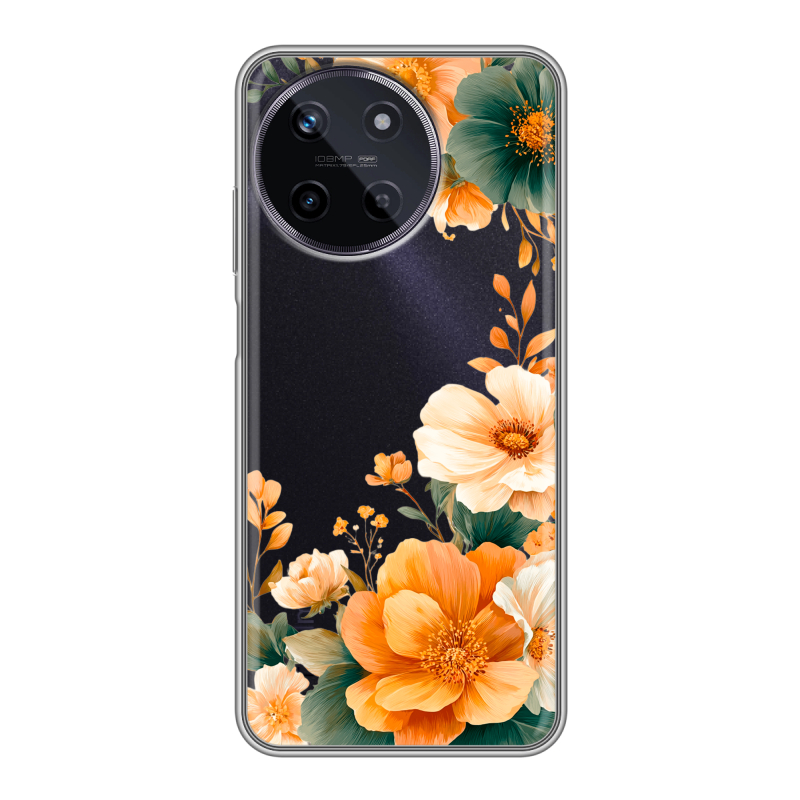 Силиконовый чехол на Realme 11 с принтом Цветы принт Силиконовый чехол на Realme 11 с принтом Цветы принт
