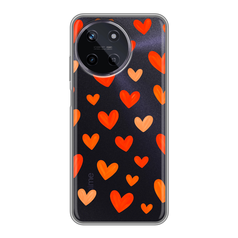 Силиконовый чехол на Realme 11 с принтом Сердечки Силиконовый чехол на Realme 11 с принтом Сердечки