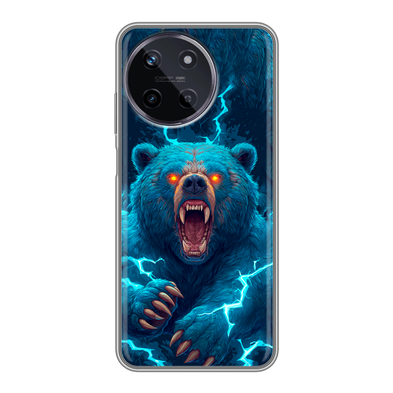Силиконовый чехол на Realme 11 с принтом Медведь Силиконовый чехол на Realme 11 с принтом Медведь