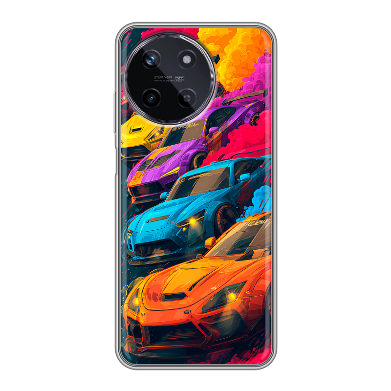 Силиконовый чехол на Realme 11 с принтом Тачки Силиконовый чехол на Realme 11 с принтом Тачки