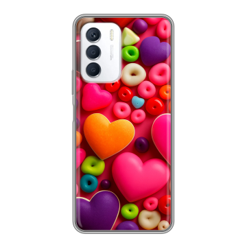 Силиконовый чехол на Infinix Zero 5G 2023 с принтом Сердечки Силиконовый чехол на Infinix Zero 5G 2023 с принтом Сердечки