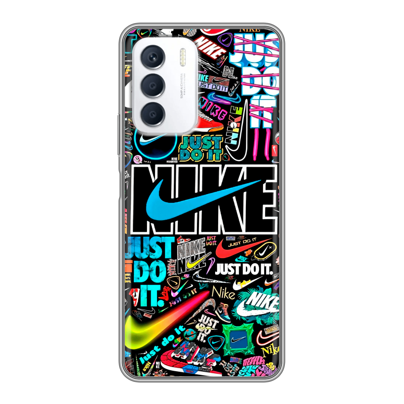Силиконовый чехол на Infinix Zero 5G 2023 с принтом найк nike черный Силиконовый чехол на Infinix Zero 5G 2023 с принтом найк nike черный