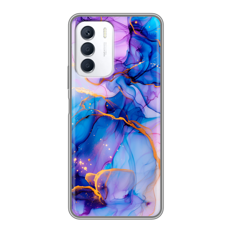 Силиконовый чехол на Infinix Zero 5G 2023 с принтом синий мрамор Силиконовый чехол на Infinix Zero 5G 2023 с принтом синий мрамор