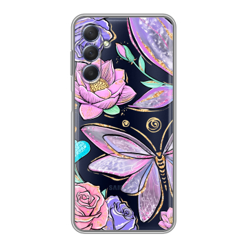 Силиконовый чехол на Samsung Galaxy M54 с принтом Бабочки и цветы Силиконовый чехол на Samsung Galaxy M54 с принтом Бабочки и цветы