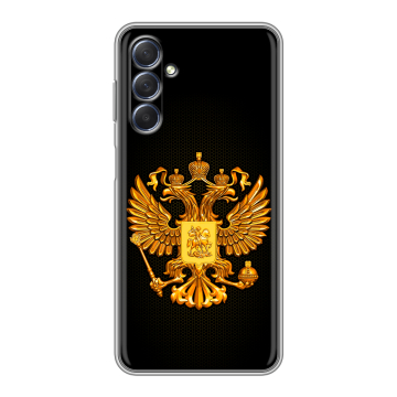 Силиконовый чехол на Samsung Galaxy M54 с принтом Герб России желтый Силиконовый чехол на Samsung Galaxy M54 с принтом Герб России желтый