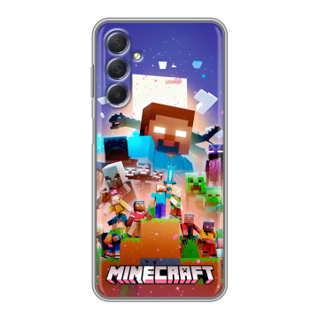 Силиконовый чехол на Samsung Galaxy M54 с принтом Майнкрафт Minecraft Силиконовый чехол на Samsung Galaxy M54 с принтом Майнкрафт Minecraft