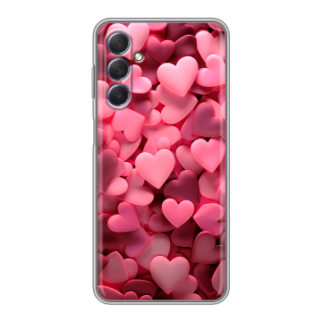Силиконовый чехол на Samsung Galaxy M54 с принтом розовые сердечки Силиконовый чехол на Samsung Galaxy M54 с принтом розовые сердечки