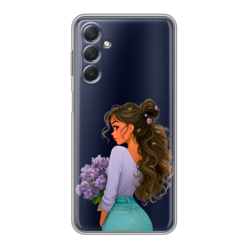 Силиконовый чехол на Samsung Galaxy M54 с принтом девушка цветы Силиконовый чехол на Samsung Galaxy M54 с принтом девушка цветы