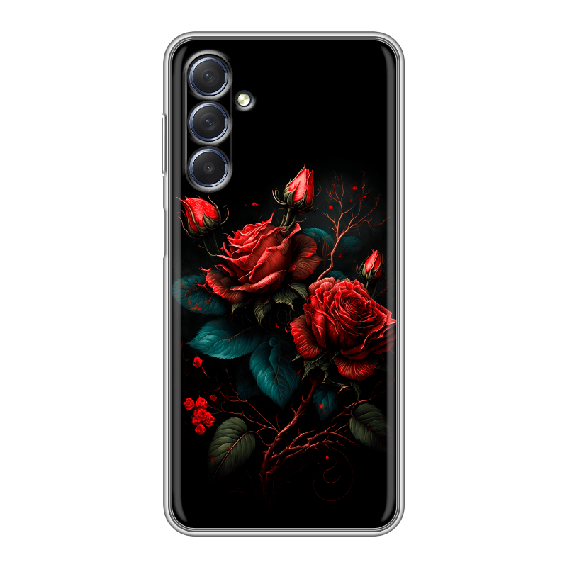 Силиконовый чехол на Samsung Galaxy M54 с принтом Розы красные Силиконовый чехол на Samsung Galaxy M54 с принтом Розы красные