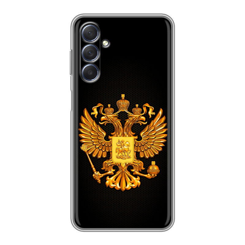 Силиконовый чехол на Samsung Galaxy M54 с принтом Герб России желтый Силиконовый чехол на Samsung Galaxy M54 с принтом Герб России желтый