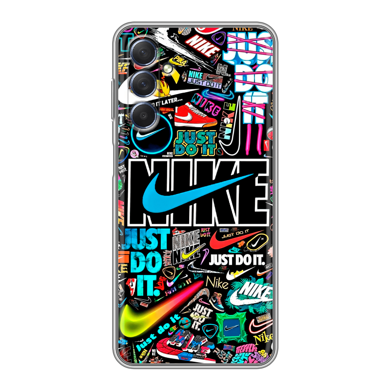 Силиконовый чехол на Samsung Galaxy M54 с принтом найк nike черный Силиконовый чехол на Samsung Galaxy M54 с принтом найк nike черный