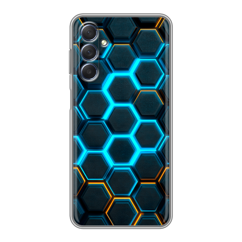 Силиконовый чехол на Samsung Galaxy M54 с принтом Неоновые соты Силиконовый чехол на Samsung Galaxy M54 с принтом Неоновые соты