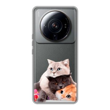 Силиконовый чехол на Xiaomi 12S Ultra с принтом Кошки Силиконовый чехол на Xiaomi 12S Ultra с принтом Кошки