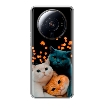 Силиконовый чехол на Xiaomi 12S Ultra с принтом Кошки Силиконовый чехол на Xiaomi 12S Ultra с принтом Кошки