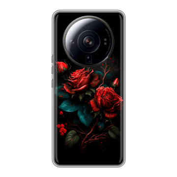 Силиконовый чехол на Xiaomi 12S Ultra с принтом Розы красные