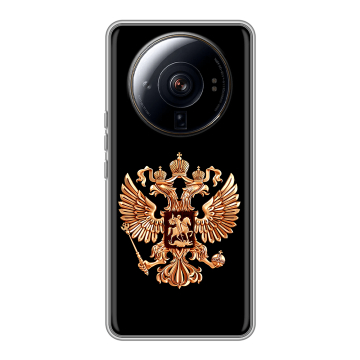 Силиконовый чехол на Xiaomi 12S Ultra с принтом Герб России золотой Силиконовый чехол на Xiaomi 12S Ultra с принтом Герб России золотой
