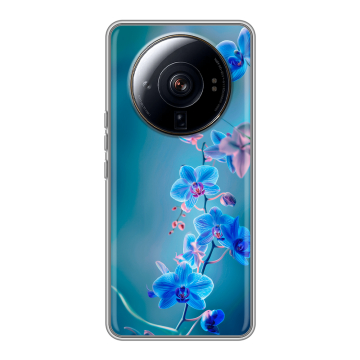 Силиконовый чехол на Xiaomi 12S Ultra с принтом Голубые цветы