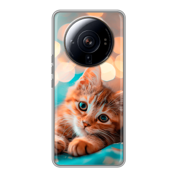 Силиконовый чехол на Xiaomi 12S Ultra с принтом котик Силиконовый чехол на Xiaomi 12S Ultra с принтом котик