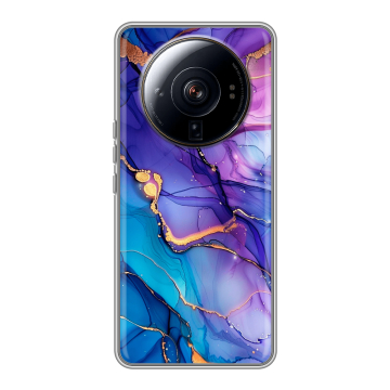 Силиконовый чехол на Xiaomi 12S Ultra с принтом синий мрамор Силиконовый чехол на Xiaomi 12S Ultra с принтом синий мрамор