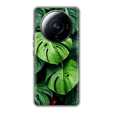 Силиконовый чехол на Xiaomi 12S Ultra с принтом Листья Силиконовый чехол на Xiaomi 12S Ultra с принтом Листья
